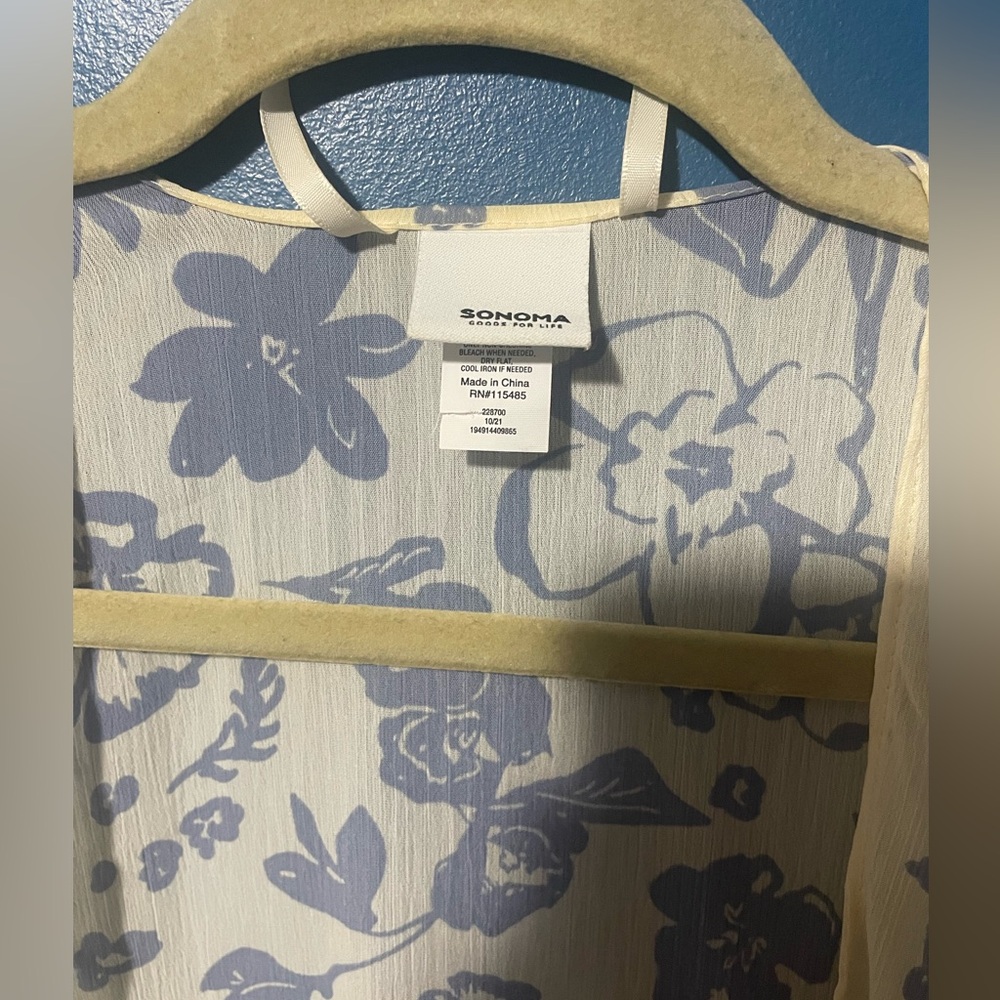 Sonoma Blue and Cream Floral Cover-Up - Picture 2 of 8